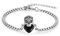 PARYFO Totenkopf Armband 925 Sterling Silber Schwarz Kristall Totenkopf Armband Punk Totenköpfe Gothic Schmuck Geschenke für Frauen Männer Gothic Liebhaber Unisex
