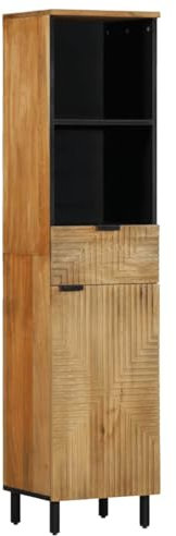 vidaXL solid wood mango bathroom cabinet 38x33x160 cm - modern brown storage organizer with ample space for toiletries
