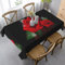 JEJEA Rechteckige Tischdecke mit roten Rosen, knitterfrei, weiche Tischdecke für Esszimmer, Weihnachten, Raumdekoration