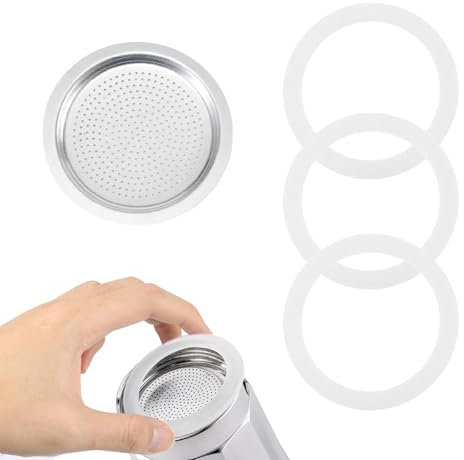 Espressokocher Dichtungsring 6 Tassen Kompatibel Mit Bialetti Ersatzdichtung Silikon Dichtungsringe für Kaffeekannen Dichtungsringe und Filter Ersatzdichtung Geeignet für Espressomaschinen
