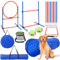 MINENICE Agility Kit d'équipement d'agilité pour Chien avec Tunnel pour Chien de 170 cm, Obstacles avec Tunnel pour Chien, 8 Barres de Slalom, Hauteur réglable, Parfait pour Le Parc