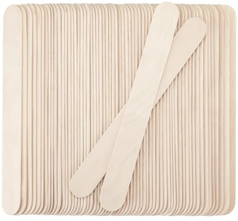 WISYOK 60 Stück Eisstiele Holz, 150×18×1.6 mm, Holzstäbchen Zum Basteln | Eisstäbchen Holzstäbchen, Holzstiele, Bastelstäbchen Holz, Holzspachtel, DIY Handwerk, für Schule, Familie