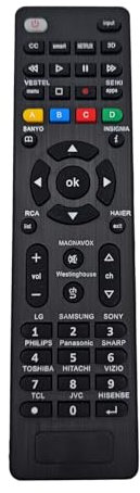 JZK Replacement Universal TV Remote Control compatible with LG/Samsung/Sony/Toshiba/Sharp/Hitachi/TCL/Sanyo/Philips/Panasonic/JVC/RCA/Haier/Westinghouse/Vestel/Seiki Smart TV