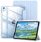 ZKTUYU for iPad (A16) 11th Generation Case 11 inch 2025 / iPad 10th Generation 10.9 inch 2022, Transparent Clear Hard Back Tri-fold Stand Smart Case with Pencil Holder, Auto Wake/Sleep, Blue