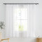 PONY DANCE Vorhang Transparent Kräuselband 2er Set H 145 x B 140 cm Voile Gardinen Wohnzimmer Kurz Durchsichtige Vorhänge Weiss Scheibengardinen Modern Küche Gardine