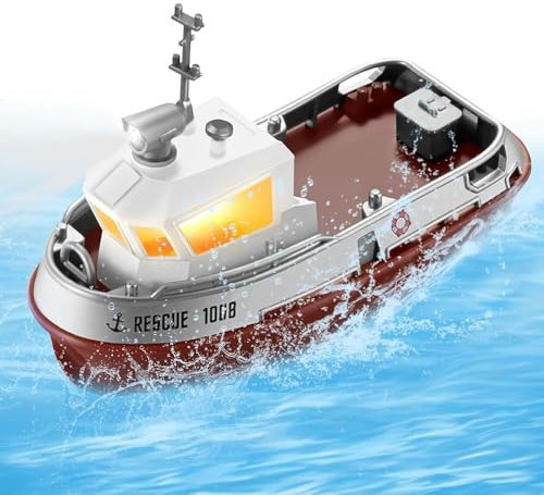 OBEST Ferngesteuertes Boat, RC Boot mit LED-Licht für Pools und Seen, 2,4 GHz Spielzeug Boot RC Rennboot für Kinder und Erwachsene