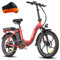 Fafrees 2025 F20 E Bike Klapprad 20 Zoll [ Offiziell ] Herren Damen Fatbike 16AH/ 20AH Akku, Elektrofahrrad 250W Tiefereinstieg, Fat Ebike 140kg, E Mountainbike Erwachsene 25km/h (20AH Akku, Rot)