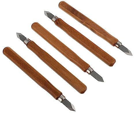 ARTIBETTER 2 Sätze Holz Bearbeitungs Messer Holzbearbeitung Zeichnung Schnitzmesser Cutter Bastelzeug Craft Werkzeug Markierungsmesser Mit Holzgriff Markiermesser Mit Holzgriff 5 Stück * 2