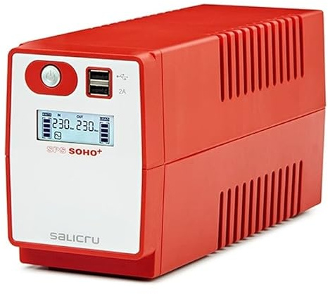 USV 850 VA mit DREI Ausgängen und Überlastschutz, ideal für Computer- und Bürogeräte.