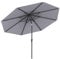 GYMAX Ombrellone da Giardino 3x3 M, 8 Stecche, Manovella, Parasole Inclinabile 25° in Poliestere, Palo in Metallo, Ideale per Cortile, Terrazzo, Mare (Grigio)
