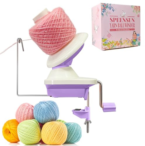 SPEENSUN Yarn Winder for Crocheting, 3.5 oz Yarn Ball Winder, Purple | Easy-to-Install Yarn Spinner for Yarns Below Size 5, Quiet Operation, Thoughtful Gift Idea for Knitting Lovers