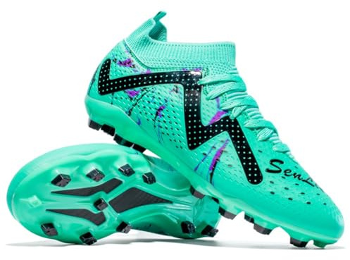 Scarpe da Calcio Unisex TF Interno/Prato Artificiale - Media Alte con Lacci, Maglia Leggera e Traspirante, Tacchetti Antiscivolo