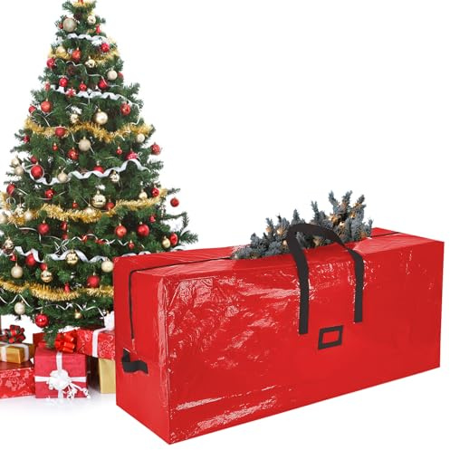 XIMEY Borsa Porta Albero di Natale 180cm, Custodia Albero di Natale, Borsa Impermeabile Albero di Natale, Sacco Albero di Natale (Rosso-165x38x76cm)