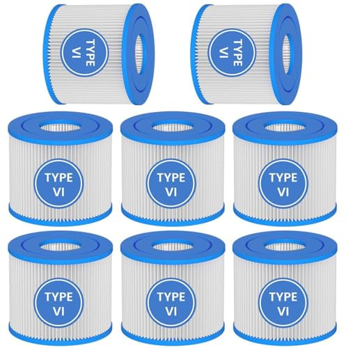 Atopearl Typ VI Whirlpool-Filterkartusche für Lay-Z-Spa Miami, Vegas, Palm Springs, Paris, Monaco, Coleman SaluSpa 90352E, 8 Stück