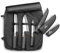 Rousselon Sabatier Souple Sac de Transport avec 3 Couteaux INOX Japonais, Noir, 45 x 13 x 3 cm
