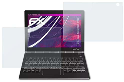 atFoliX Glasfolie kompatibel mit Lenovo Yoga Book C930 Panzerfolie, 9H Hybrid-Glass FX Schutzpanzer Folie (1er Set)