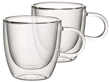 Villeroy & Boch Artesano Hot and Cold Beverages Cup S, Set of 2, 110 ml (Measured Brimful), Borosilicate Glass, Clear