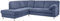 Cavadore Ecksofa Belfast mit Ottomane links / Polsterecke mit Federkern / inkl. Vorziehsitz und Bettkasten / 243 x 88 x 218 / Mikrofaser Blau