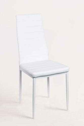 Regalos Miguel - Sillas Comedor - Pack 4 Sillas Lauter Polipiel - Blanco