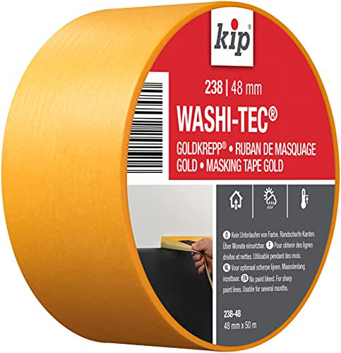 Kip Gold Precision Edge Painters Masking Tape Wide 48mm x 50m (2) for Painting and Decorating, Razor Sharp Lines