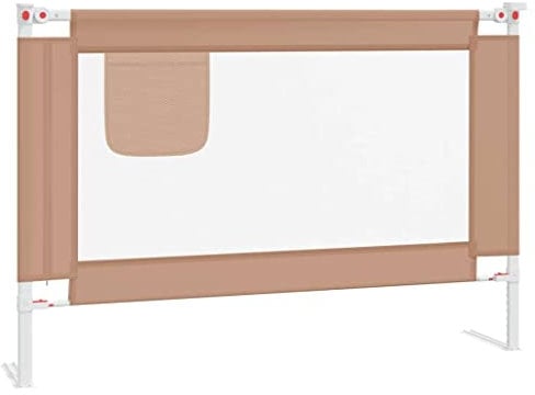 vidaXL Kleinkind Bettschutzgitter Bettgitter Kinderbettgitter Babybettgitter Gitter Kinderbett Babybett Rausfallschutz Taupe 100x25cm Stoff