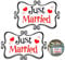 Auto-Magnete Just Married, Aufschrift Just Married, Dekoration, 35 x 22 cm, Flitterwochen, Heckklappen-Magnetaufkleber für Hochzeit, Tür, Kühlschrank, Schwarz und Rot, 2 Stück