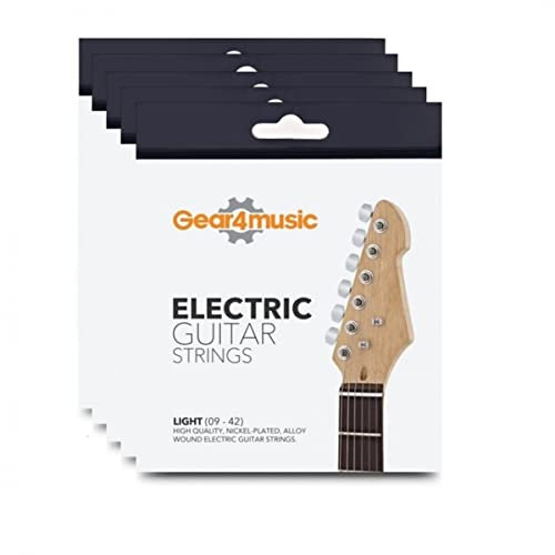 Gear4music Cuerdas de guitarra eléctrica 9-42 Pack de 5