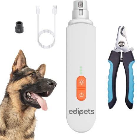 Edipets, Nail File for Dog Cat, Electric Nail Cutter, Professional for Pets, Scissors, Small, Medium and Large (White)