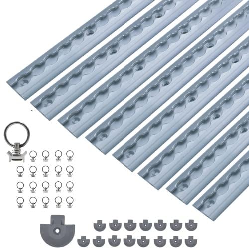 LABT Airlineschienen Set | halbrund Silber eloxiert | Sparset mit Fitting + Endkappen | Ladungssicherung für LKWs, Anhänger und Wohnmobile | Gebohrte Zurrschiene | (Sparpack 6)