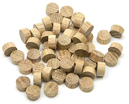 Oakcrafts - 12.7mm - 1/2 Oak Flat Head End Grain Plug - Pack of 25
