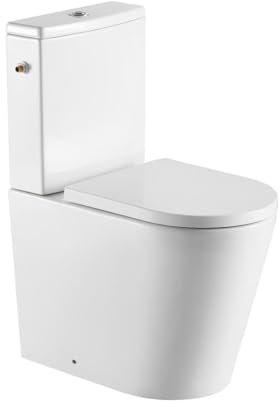 Swiss Aqua Technologies Brevis Wand-WC ohne Rand mit SoftClose-Sitz | Maximale Hygiene und Stoßfestigkeit | Ideal für Ihr modernes Badezimmer | Einfache Reinigung und Wartung | SATBRE031RREXVP