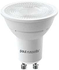 paul russells LED GU10 – Dimmable Fittings Spot Lightbulbs, 4.5W 345 Lumens LED Bulbs, 50w Equivalent, 2700K Warm White, 38° Degree Dimmer Energy Saving Ceiling Spotlights, 1 Pack