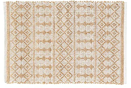 Douceur d'Intérieur, Teppich rechteckig (60 x 90 cm) Orya, Jute Uni und Baumwolle, einfarbig