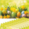 matches21 Frühlingshafte Tischsets Platzsets Motiv abwaschbar Ostereier Osterglocken Blumenwiese bunt 12er 43,5x28,5 cm
