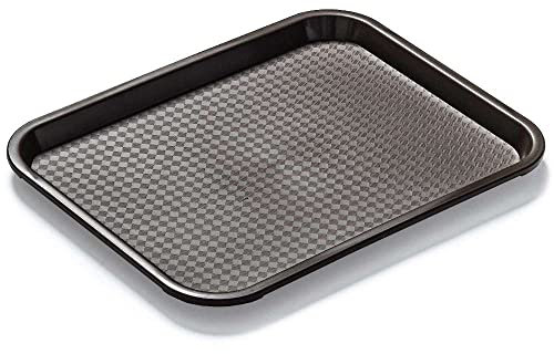 Forgast Bandeja Rectangular para Servir | Tamaño 35x25 cm | Fast-Food | Polipropileno | Bandeja Decorativa | Bandeja de Camarero | Color Marrón | Apta para lavavajillas camareros
