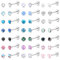 KALVICA 21Paar Hypoallergen Ohrstecker Silber Ohrringe Damen Männer Chirurgenstahl Knorpel Earrings for Women CZ Opal Mondstein Türkis Helix Tragus Rook Piercing Ohr Schmuck 20G