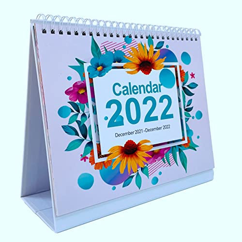 Rwedkd Tisch Kalender 2021-2022 Stehender Flip Desktop Kalender Memo Seiten Stehender Tisch Kalender mit Doppeldraht Bindung