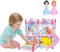 deAO Maison de Poupée avec 2 Princesses, Meubles et Accessoires, Maison de Poupée de Rêve Rose pour Petites Filles - 4 Pièces et 1 Jardin, Meubles et Accessoires, Cadeau pour Filles de 2 à 8 Ans