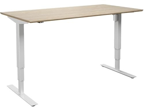 kaiserkraft | Schreibtisch Atlanta Trend | elektrisch höhenverstellbar | gerade | BxT 160x80 cm | Eiche/weiß