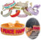 LS-LebenStil Exklusives Statement Armband Quasten besticktes Boho Canvas Webarmband (Love Peace Happiness Orange)