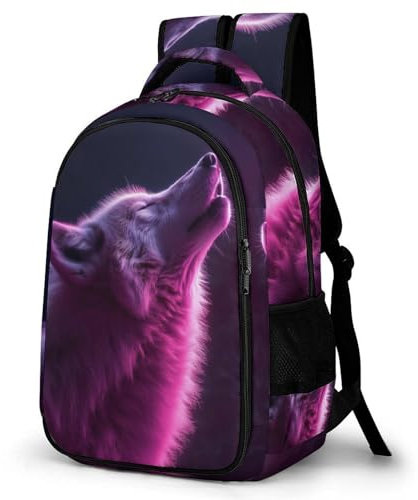 WCEECE Rucksack Jungen Wolf Wölfe Ranzen Mädchen 5 Klasse Schulranzen Mädchen 1. Klasse Tier Leichter Reise Outdoor Freizeit