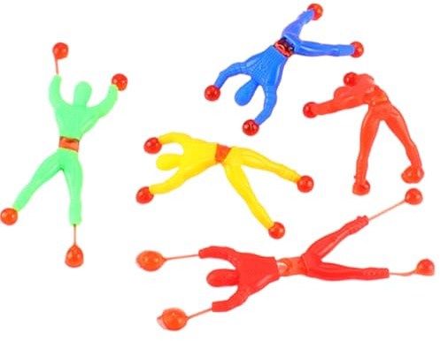 SUIOPPYUW 50 stücke Lustige Spielzeuge Klebrige Musik Kleine Objekte Erhöhen Stress TPR Humanoiden Spielzeug Klebrige Wand Mann Kreative Klebrigkeit, Die Spinne