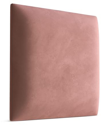 Muralo Wandkissen Gepolstert, Magic Velvet, Wandpolster - 40x40 cm, Altrosa | Wandpaneel, ideal als Bettkopfteil oder Lendenkissen - für Schlafzimmer und Wohnzimmer, einfache Anbringung mit Montagekleber