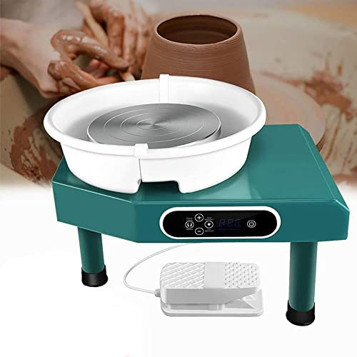 Tornio da vasaio Elettrico da 350 W, Ruote per Ceramica in Ceramica Macchina per formare Ceramica Resistente con Pedale e Touch Screen LCD, per Strumenti di Argilla Fai da Te per Principianti a casa