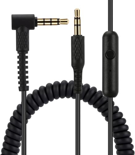 Replacement Audio Cable for Marshall headphones, Compatible with Monitor Monitor II Major 2 II Major 3 III Major 4 IV Mid Headphones 3.5mm Male Stereo Jack Cord, 4 Ft , Inline Mic/Remote Control