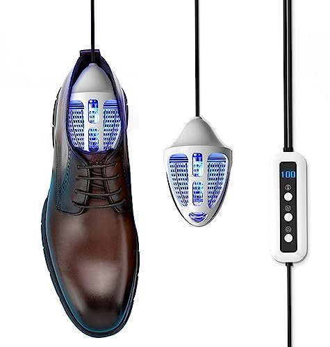 7117 Schuhtrockner Elektrisch, UVC Schuhe Lampe Desinfektion,Schuhdeodorants,Schuhdesinfektion,Stiefeltrockner,Schuherfrischer,10W,White Black,1-Paar (7117-XD-12)
