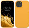 kwmobile Handyhülle für iPhone 15 Hülle, für iPhone 15 Case - Hülle Silikon - kabelloses Laden - Mango