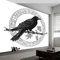 Wandtapete Rune Kreis Krähe Zweig Fototapete, Minimalistische Runen Vliestapete Bild Dekoration Wand-Dekor, 450 x 315 cm (B x H) Tapete Panorama Poster für Mädchen, Jungs Schlafzimmer Wohnzimmer