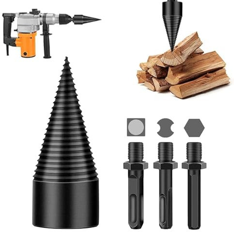 Holzspalter Bohrer, Festberg Bohrer, Festberg Drill Bit The Original, Festberg Drill Bit for Splitting Wood in Seconds, Bohrkegel Holzspalter FüR Hartholz (32 mm Drill)