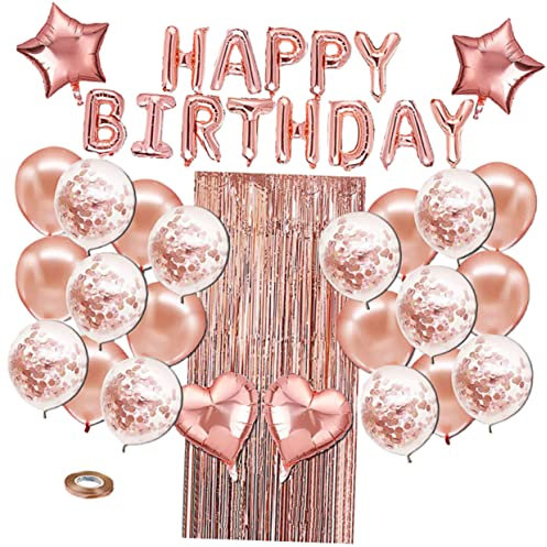 UPKOCH Latex Foil Balloons Set for Birthday Party Happy Birthday Balloons Gold Party Decoration